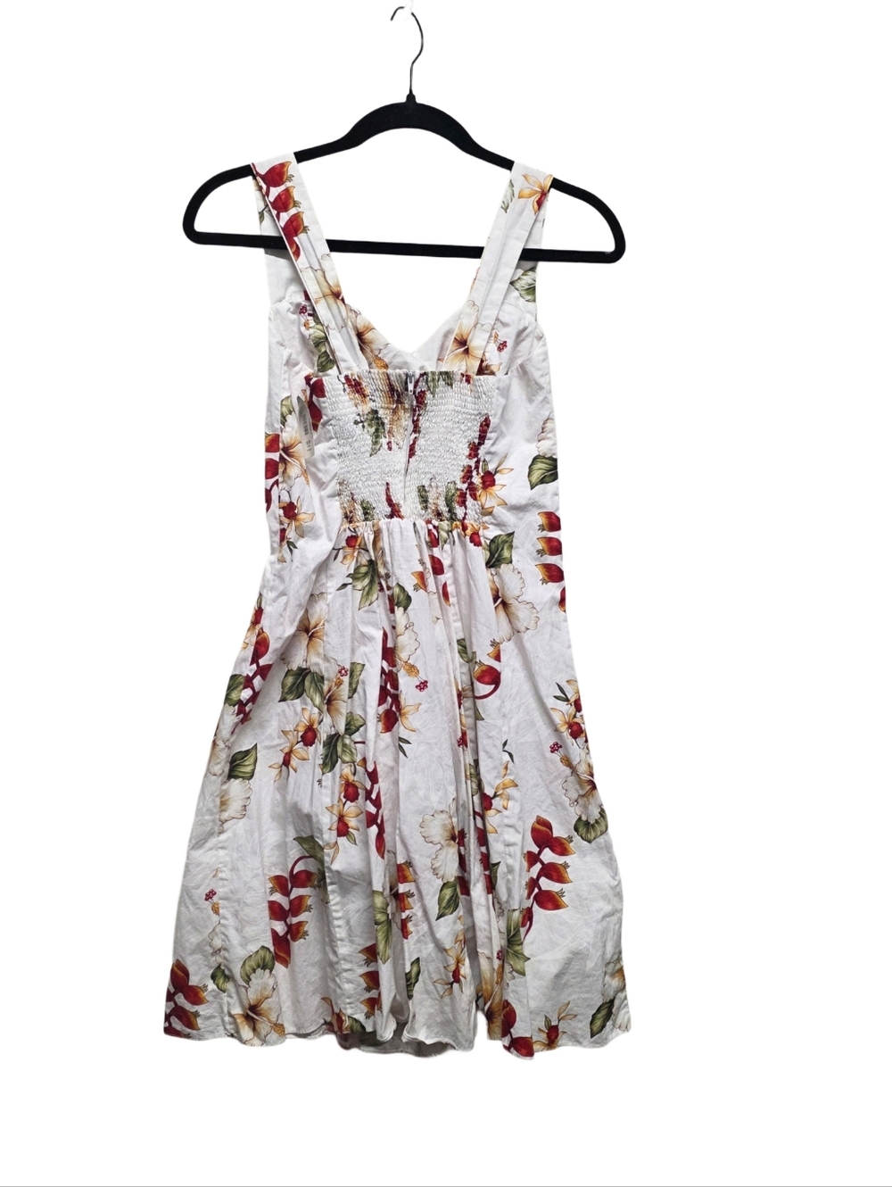 Vintage Jade Fashions Hawaii 100% Cotton Floral Hibiscus Sundress Smocked Back S - Picture 2 of 4